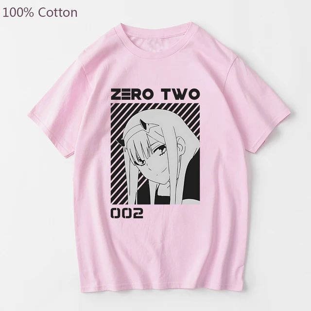 Camiseta de desenhos animados heartin the fresxx anime zero two kawaii  impressão top harajuku - AliExpress