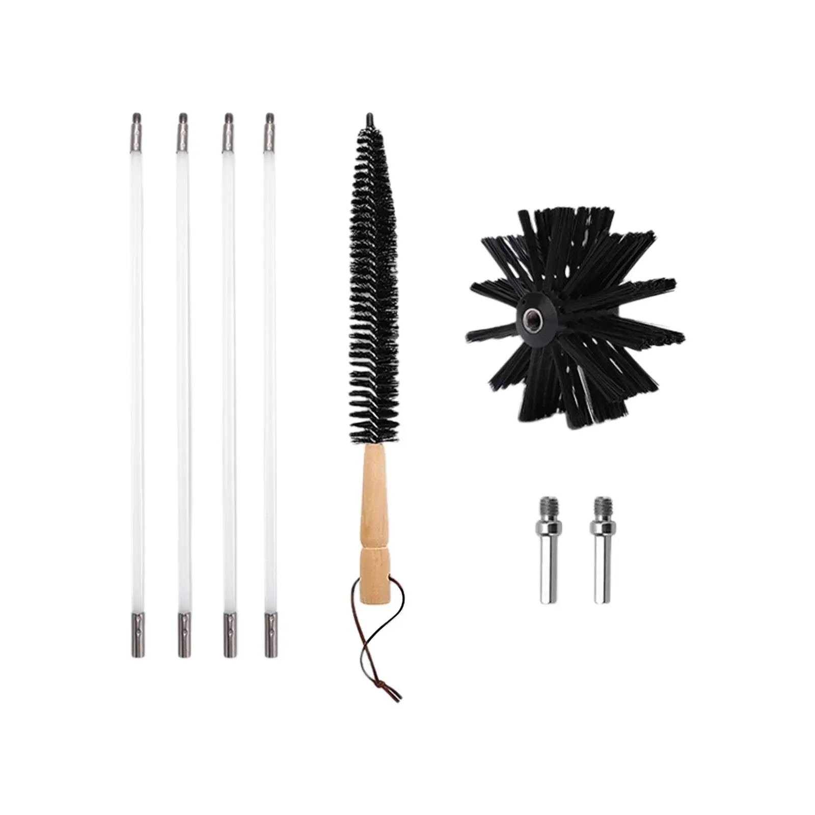 Dry Duct Cleaning Kit Flexible 4 Rods with Brush Head and Dryer Lint Brush, Heat Resistant Nylon Brush Bendable Rods Durable