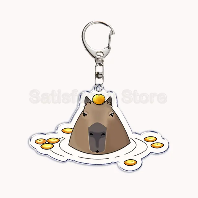 ZEROYOYO Funny Capybara Meme Acrylic Keychains Cute Cartoon Capybaras  Double Sided Animal Car Gifts Key Pendant