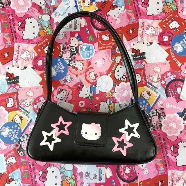 Hello Kitty Pattern Baguette Bag, Trendy Zipper Underarm Bag, Stylish Shoulder  Bag - Temu Germany