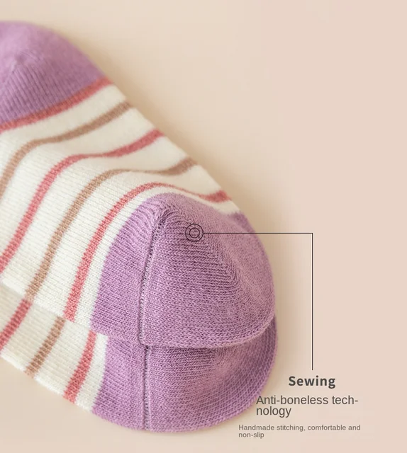 Chaussettes chauffantes pour enfants filles, mignonnes chaussettes de Style  japonais, manchettes en tricot rayé, chaussettes d'étudiant pour bébés en  bas âge - AliExpress