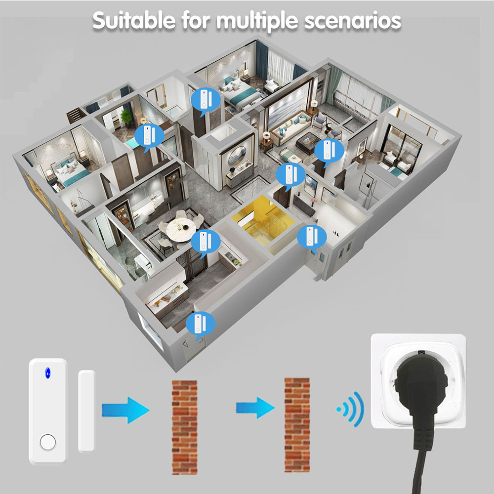 sensor de porta sem fio tomada inteligente interruptor luz controle remoto tomadas elétricas ue fr plugue parede para exaustor exaustor ventilador