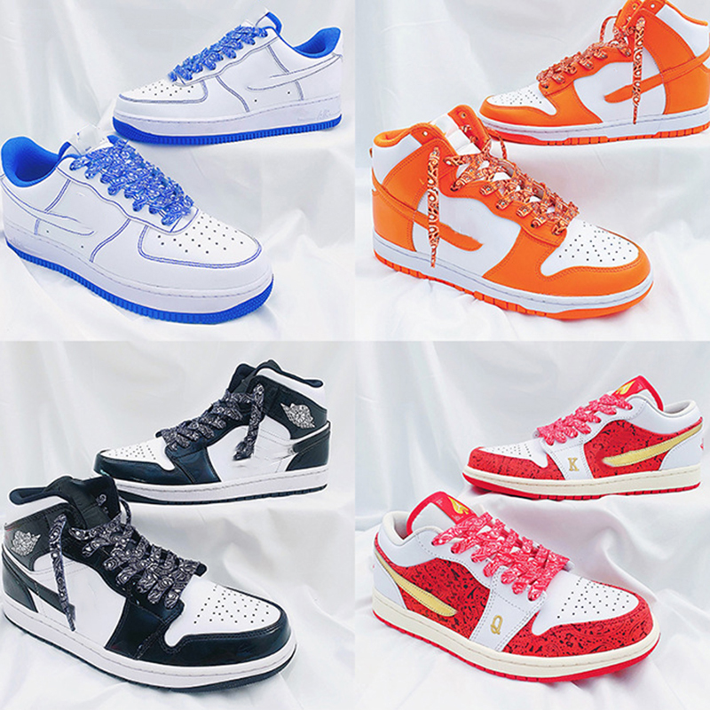 Gilding Flat Shoe Laces Cashew Flower Shoelaces for Sneakers Hand-painted Sports Casual Basketball Tennis Shoelace Shoestrings