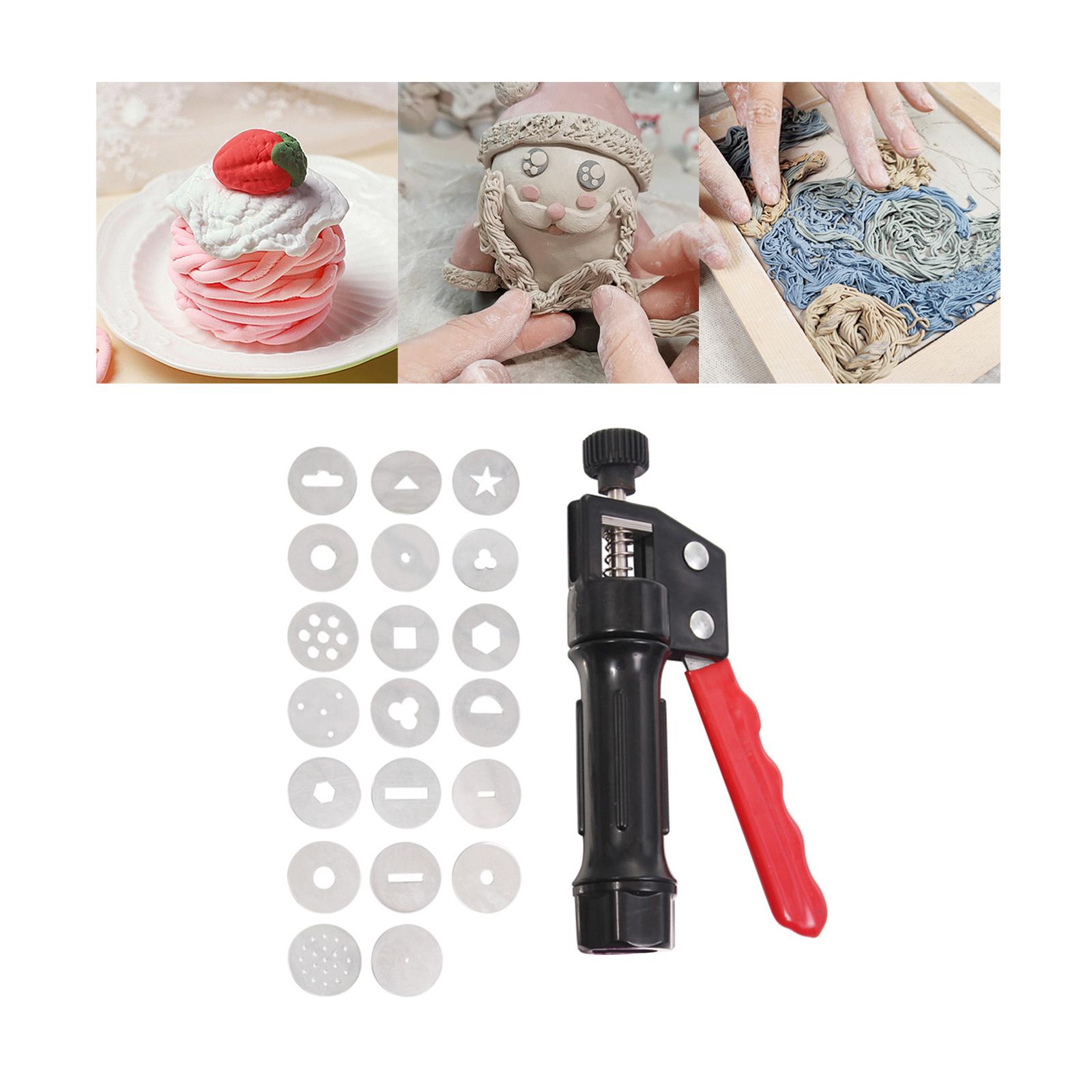 Soft Clay Extruder Crafts Different Discs Decorating Baking Modeling Hand-held for Polymer Clay DIY Clay Pottery Accessories