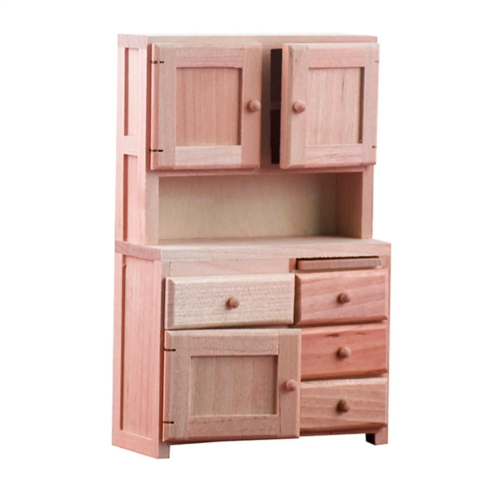 Simulation Unpainted Wooden Cabinet Dollhouse Scenery 1:12 Ornaments