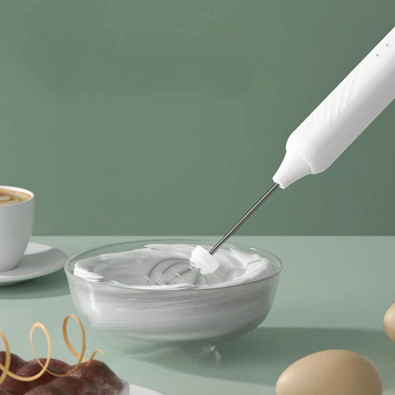 Handheld Milk Frother Egg Beater Adjustable Speed Cordless Cream Mixer for Baking