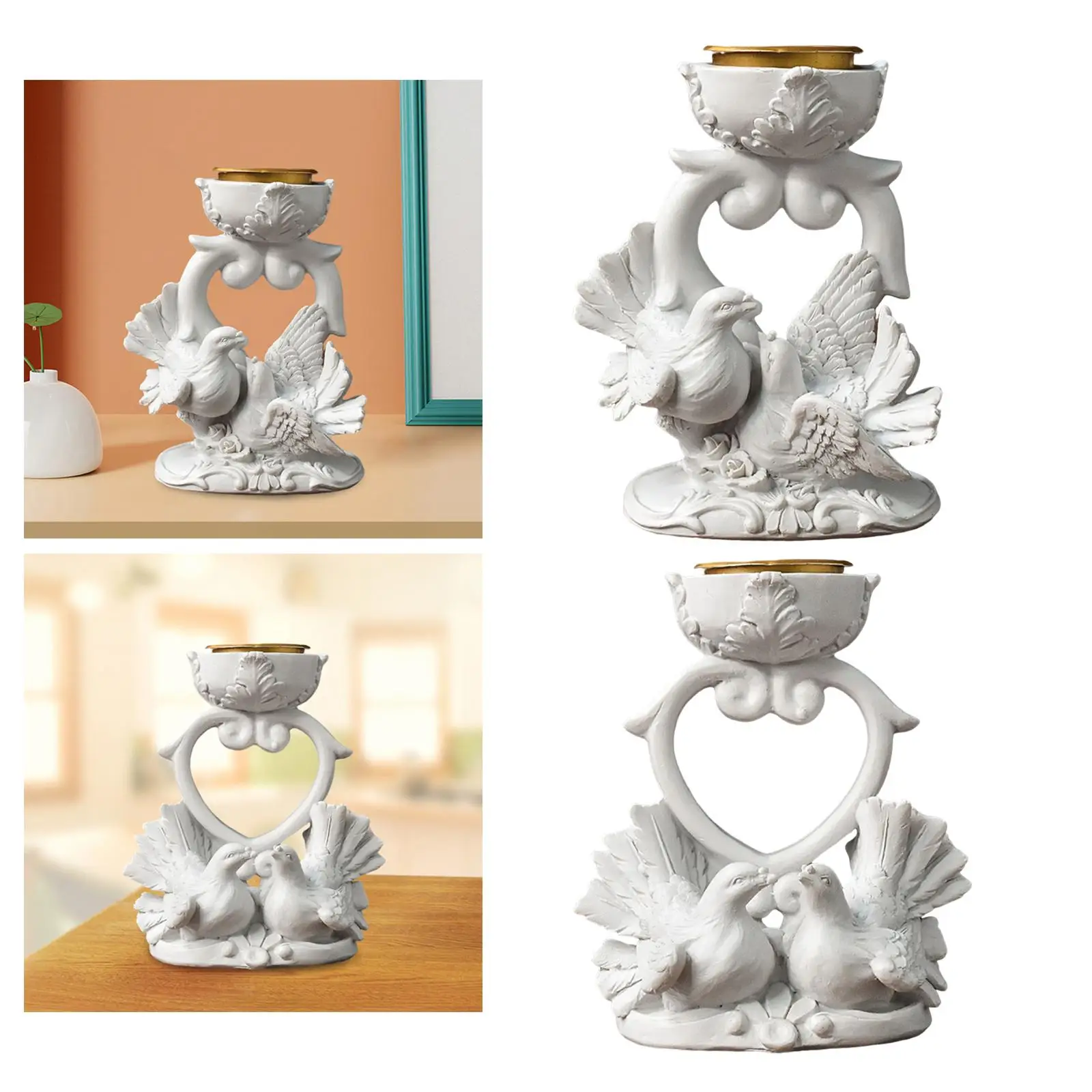 Bird Sculpture Candlestick Tea Light Holders Candelabra Pillar Candle Stand Candle Holder Decor for Living Room Bedroom Party