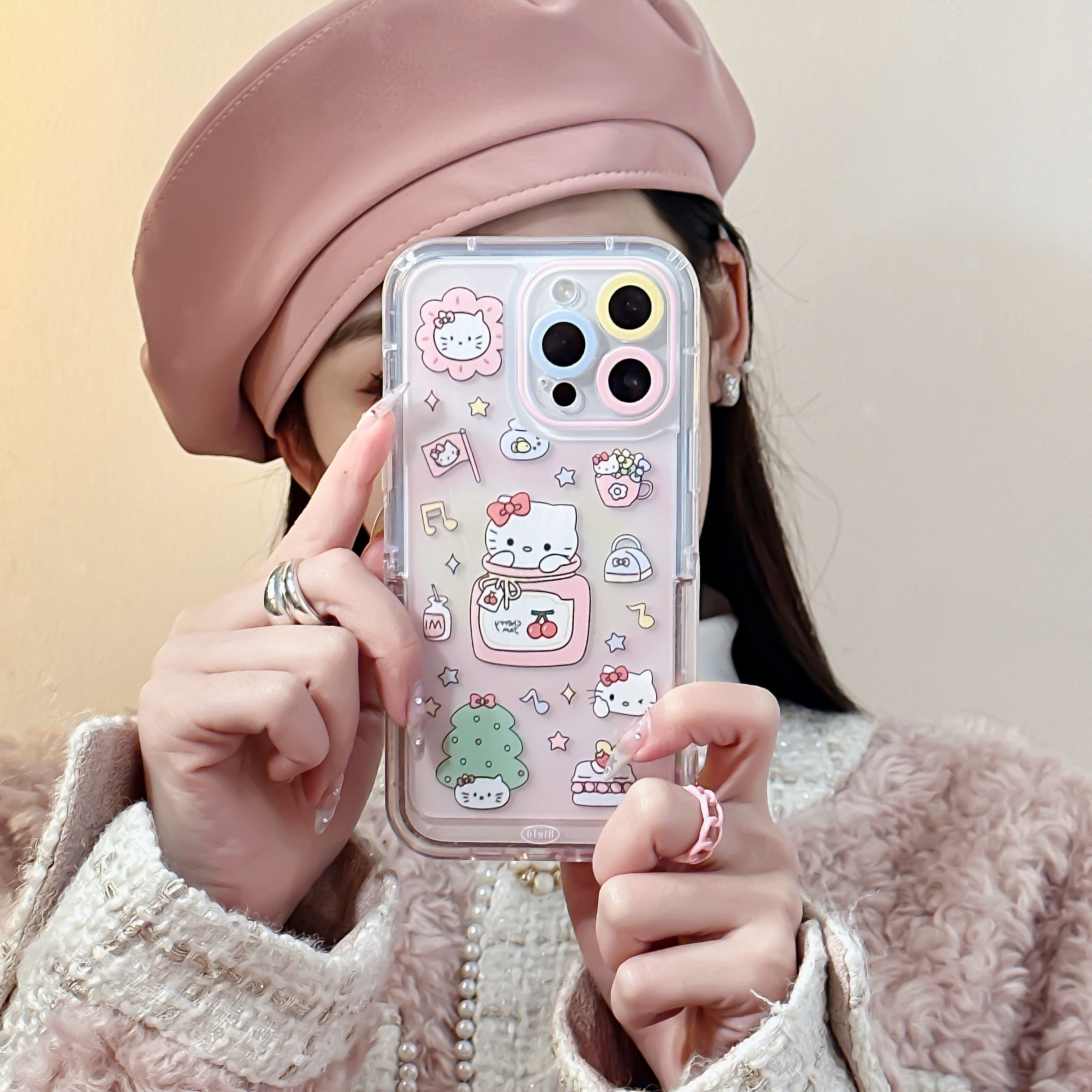 Sanrio музыкальный Hello Kitty с невидимой подставкой чехлы для телефонов  iPhone 15 14 13 12 11 Pro Max задняя крышка | AliExpress