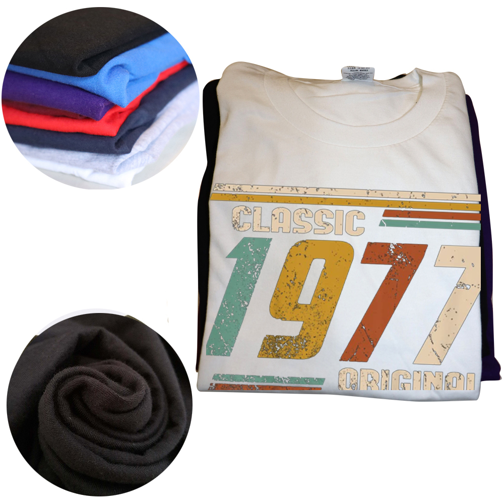 Neuheit Super Vintage Classic 1977 Original 46th T Shirts Streetwear Kurzarm Geburtstag Geschenke Sommer Stil T-shirt Männer – Detail 4
