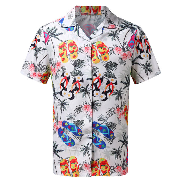 Starcove Red Tropical Flowers Men Hawaiian Shirt, Floral Print Vintage Summer Hawaii Aloha Moisture Wicking Beach Plus Size Cool Button Up Shirt Short Sleeve