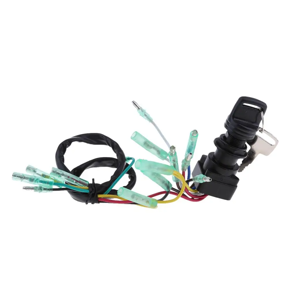 Black Ignition Switch Assembly with Key for Boat Outboard Motors