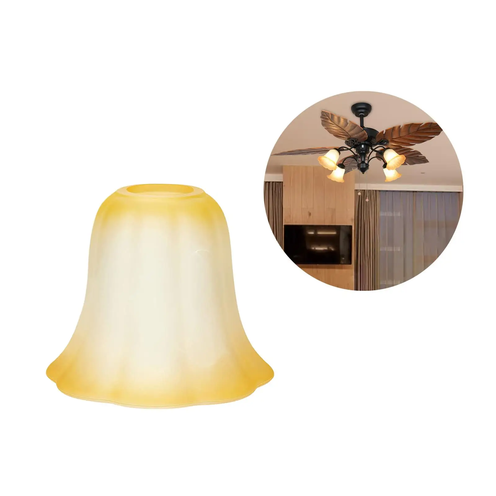 Bell Shaped Ceiling Light Fixture Cover Droplight Frosted Glass Lamp Shade