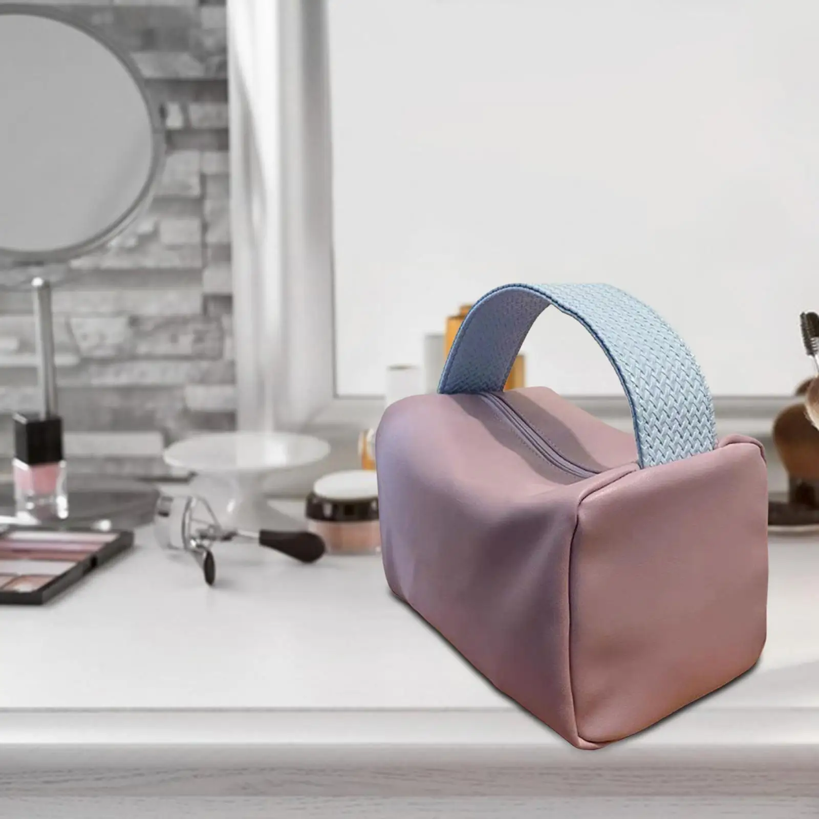 Portable Toiletry Bag Organizer with Handle Zipper Design Makeup Bag Travel Bag for Personal Travel Essentials Business Trip