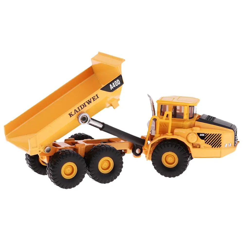 1/87 Scale Diecast Mini Dump Truck Construction Truck Toys Kids Xmas Gift
