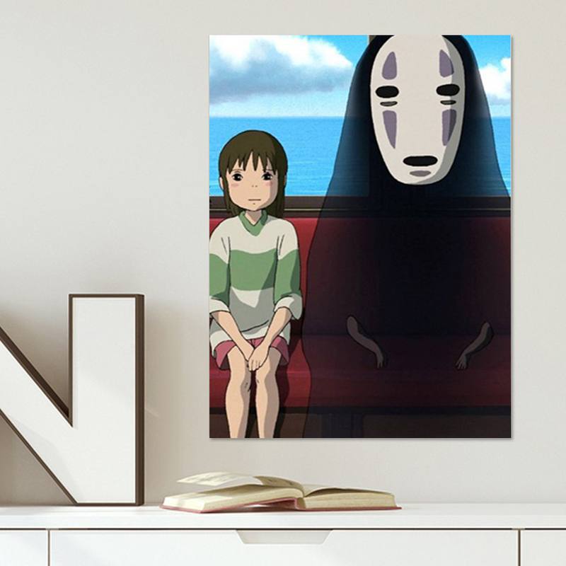 Poster Anime Kawaii Studio Ghibli Spirited Away Totoro Kertas Retro