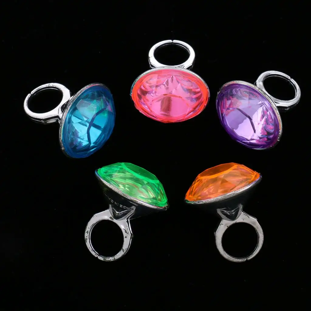 5x children`s rings toy jewelry rings children`s jewelry fake diamond rings