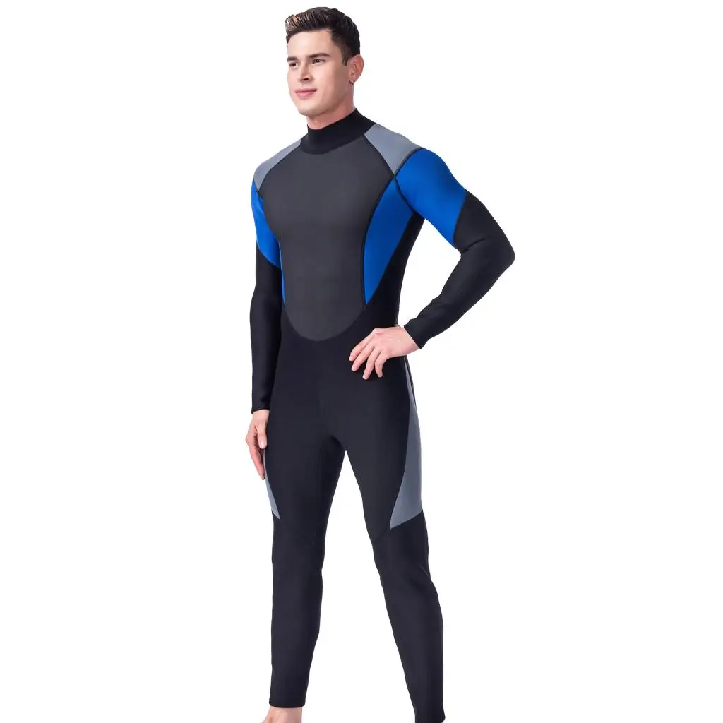 for Men, Full Body Wetsuit,  Long Sleeves Back Zip Dive Suit - for Swimming/Scuba Diving/Snorkeling/Surfing - Choose Sizes