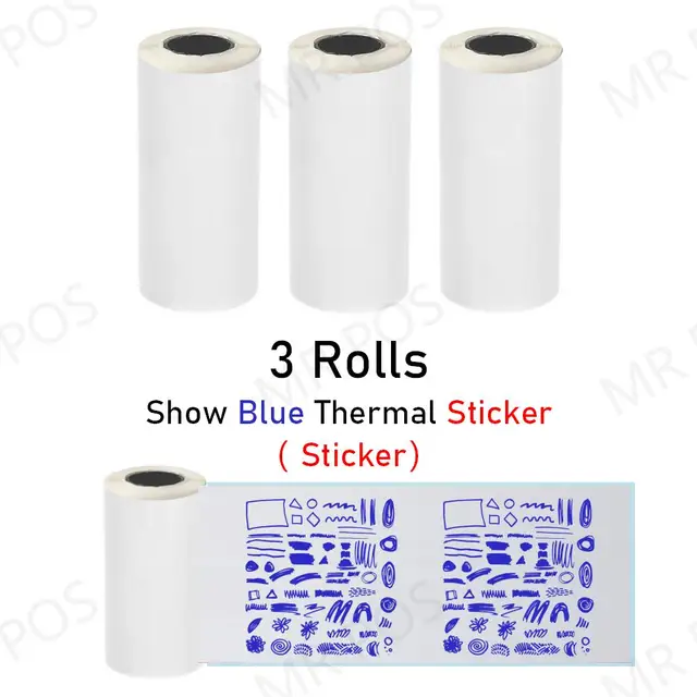 3 Rolls Thermal Paper Label Sticker Photo Color Paperang Printer Inkjet  Glossy - Photo Paper - Aliexpress