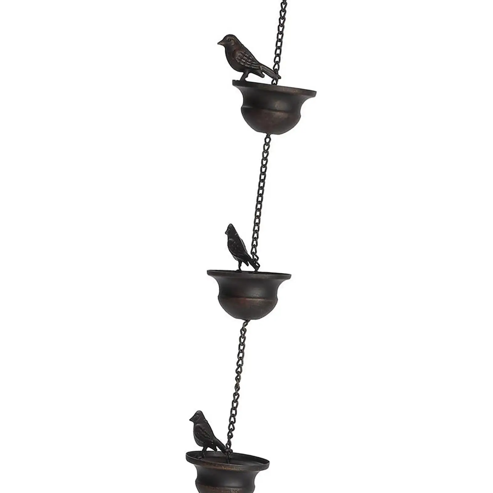 Bird Rain Chains for Gutters Replacement Downspouts Bird Bath 240cm Rainwater Catcher Chains for Roofs Yard Display Outdoor Home