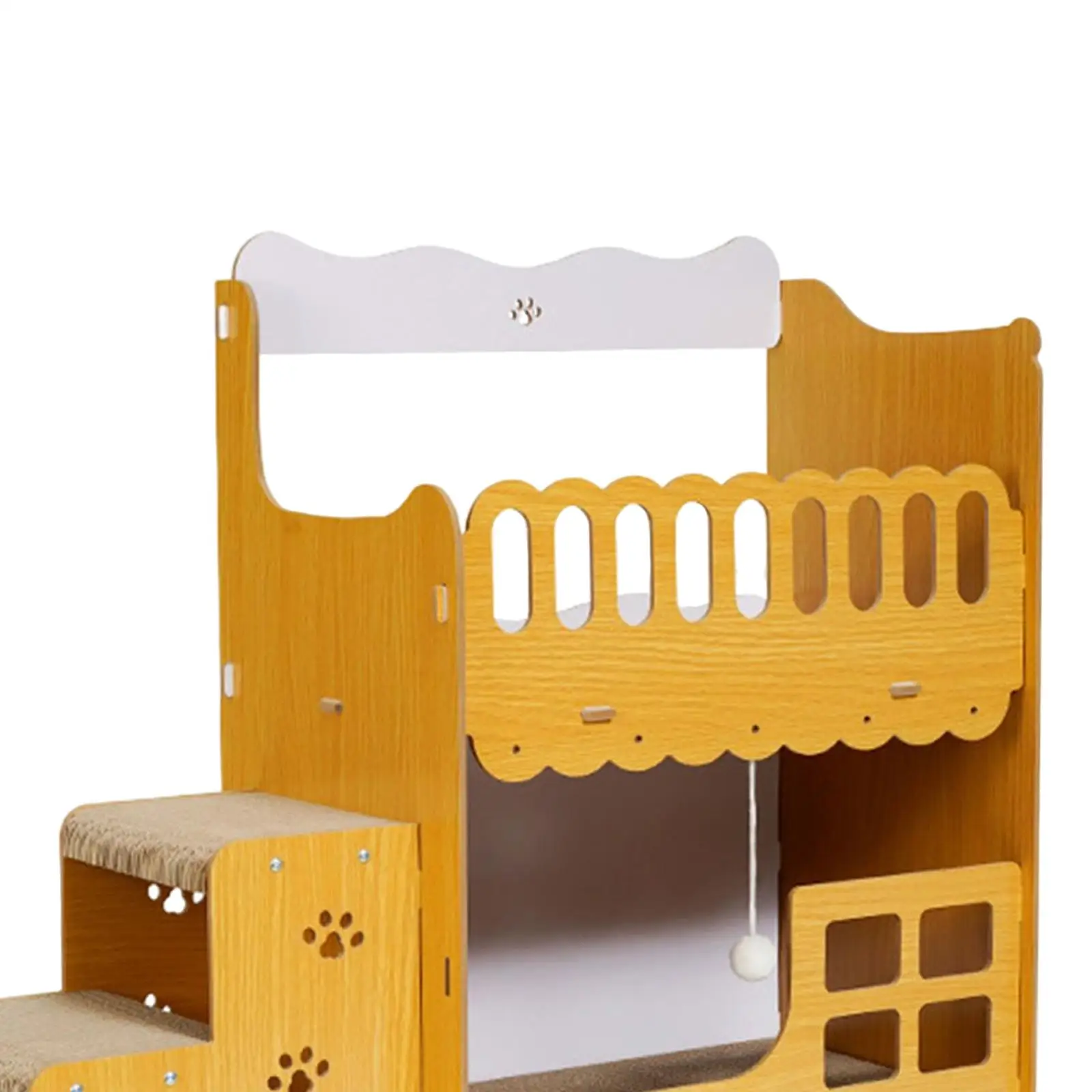 Cave Villa Scratching Board Corrugated Paper Interactive Toy Grinding Claw for Kitten with Stairs Cat Scratcher Pad House