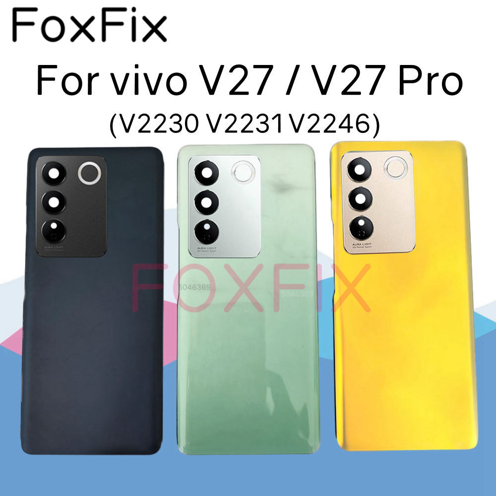 Стеклянная задняя крышка батарейного отсека для vivo V27 и V27 Pro, задний  корпус, Детская панель, Замена + клейкая наклейка V2230 V2231 V2246 |  AliExpress