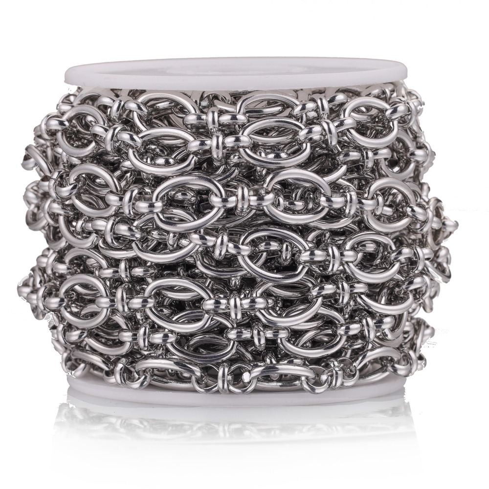 1M Edelstahl Schwere Oval Chunky Knoten Hip Hop Punk Kette Nicht Verblassen DIY Schmuck Halskette Armband Ketten handgemachte Liefert – Detail 4