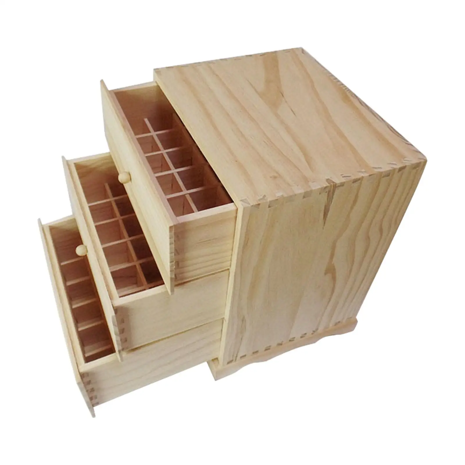 Essential Oil Storage Box Case Tier Height 7.5cm Space Saver Presentation 90 Slots Holder Protects Your Oils Display Wood Holder