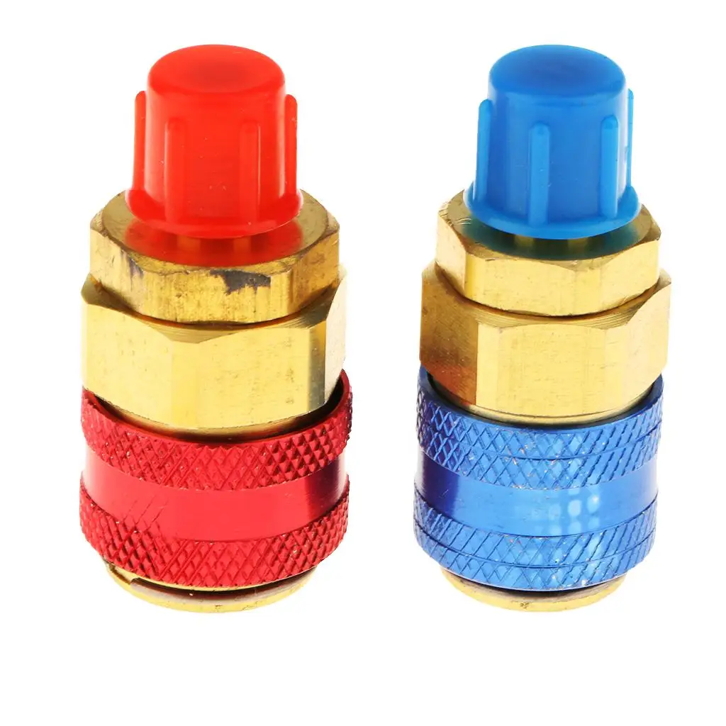 2 Pieces Car A/C R134a System Quick Couplers Connectors Adapter