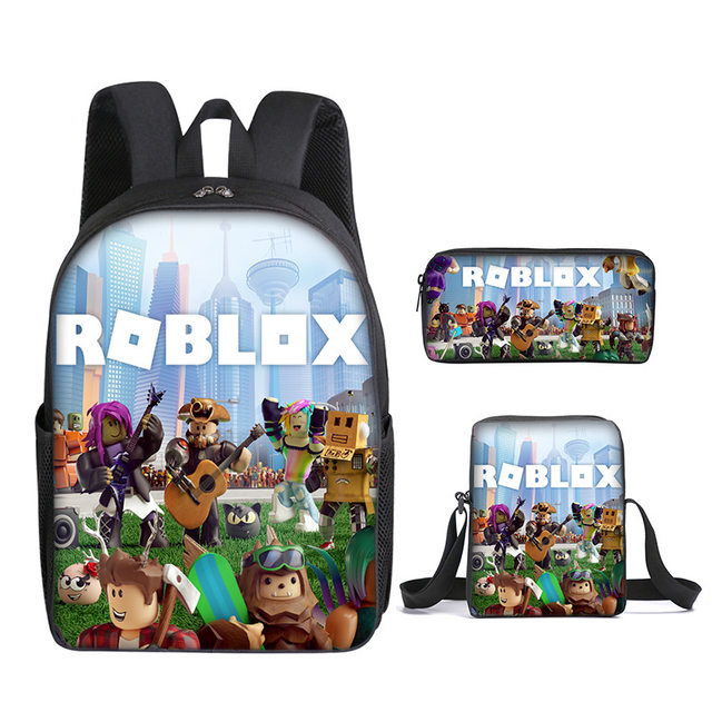 3 Unidades/kit Mochila Roblox De Desenho Animado, Bolsa De O