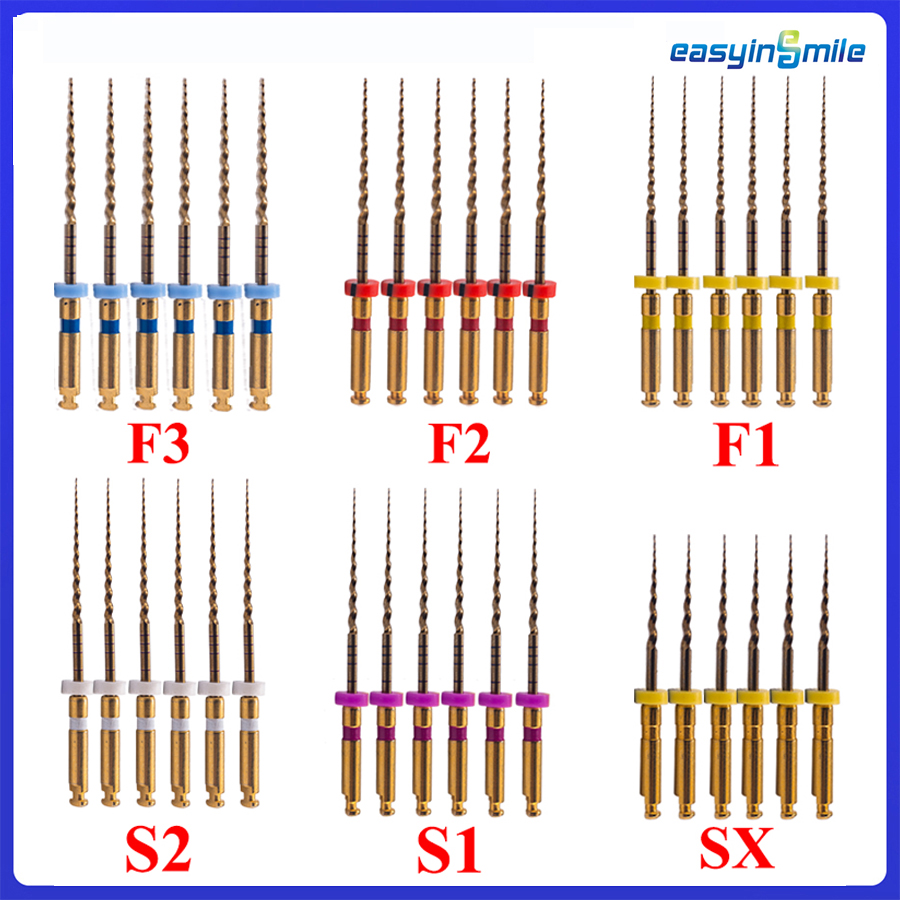 Best of 6Pcs EASYINSMILE Endodontic Dental Endo Rotary Files X-Pro Gold Taper SX / S1 / S2 / F1 / F2 / F3 Niti Root Canal Tips 25 / 31mm For Motor Reviews & Tips