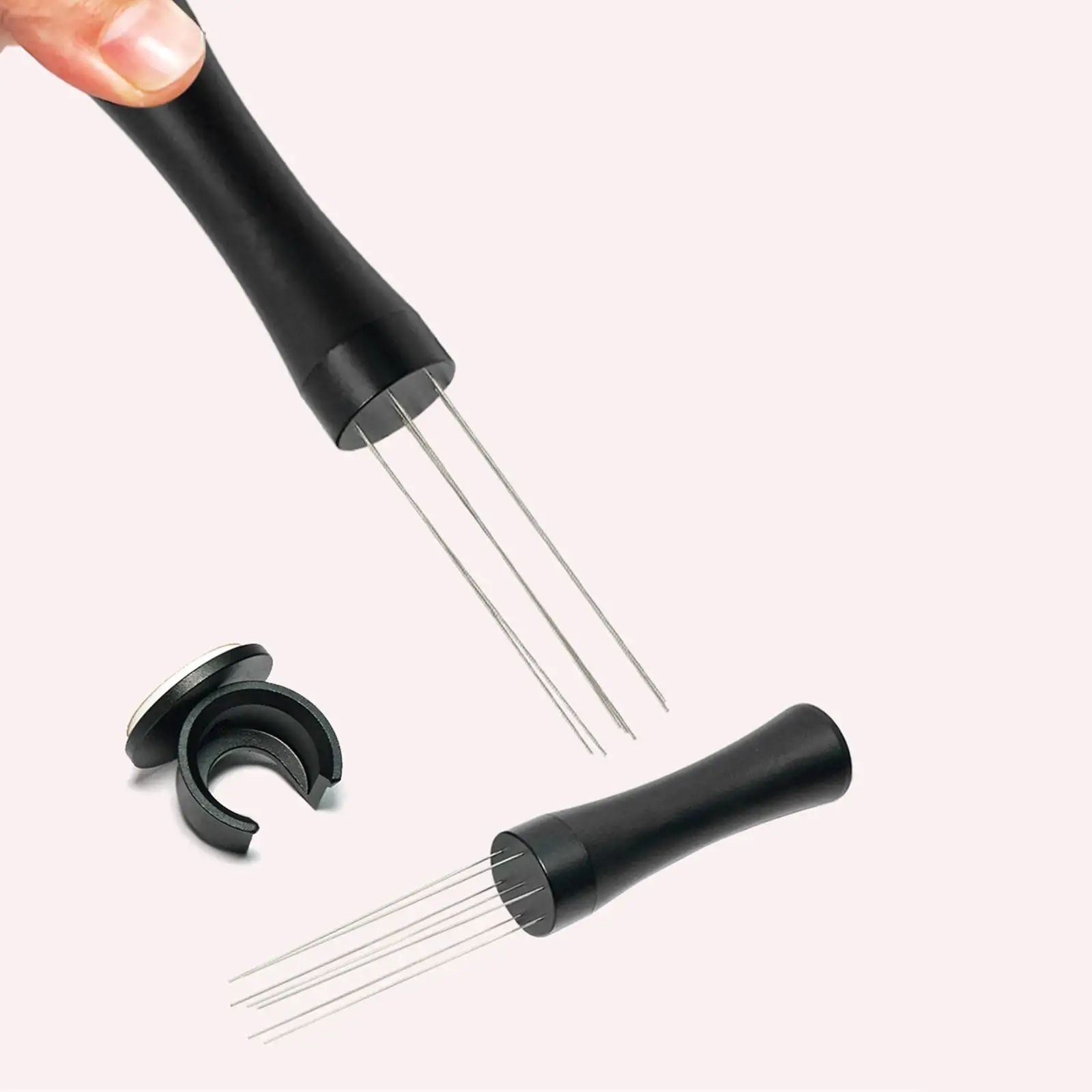 Coffee Stirrer Stainless Steel Espresso Accessories with Holder Portable Distribution Hand Stirrer Tool for Barista