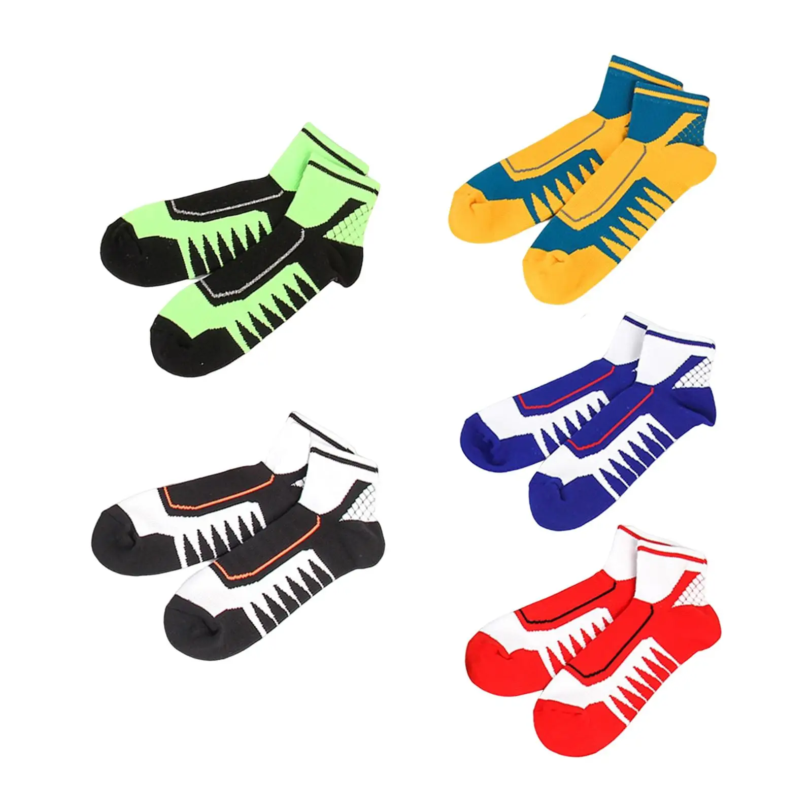 Thick 5 Pairs Men Crew Socks Comfortable Soft Pattern Decorative Warm Athletic Sports Ankle Socks for New Year Soccer Running