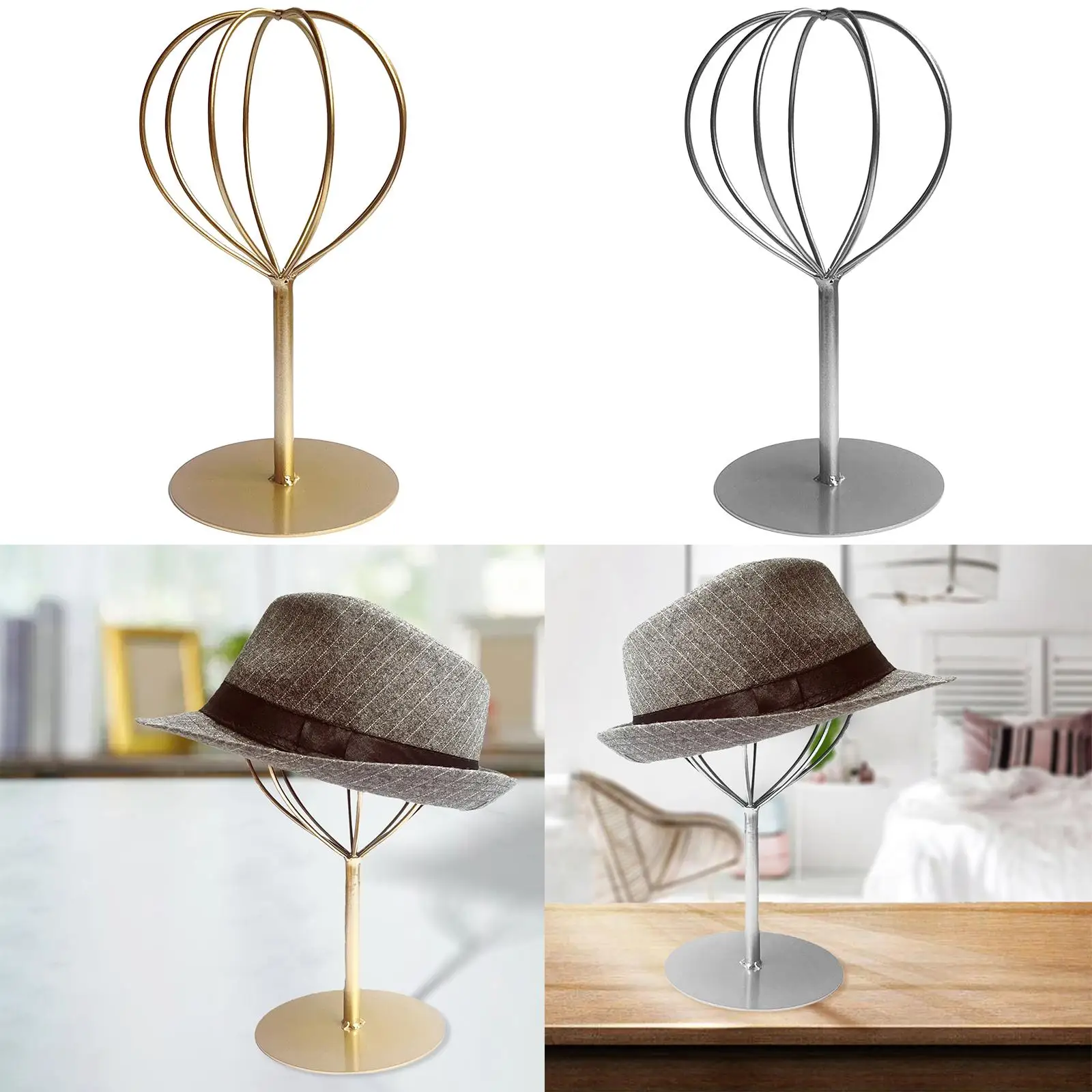 Wig Display Stand Iron Freestanding Stable Balloon Shape Holder Rack Hat Stand Display Storage Stand for Display Decoration