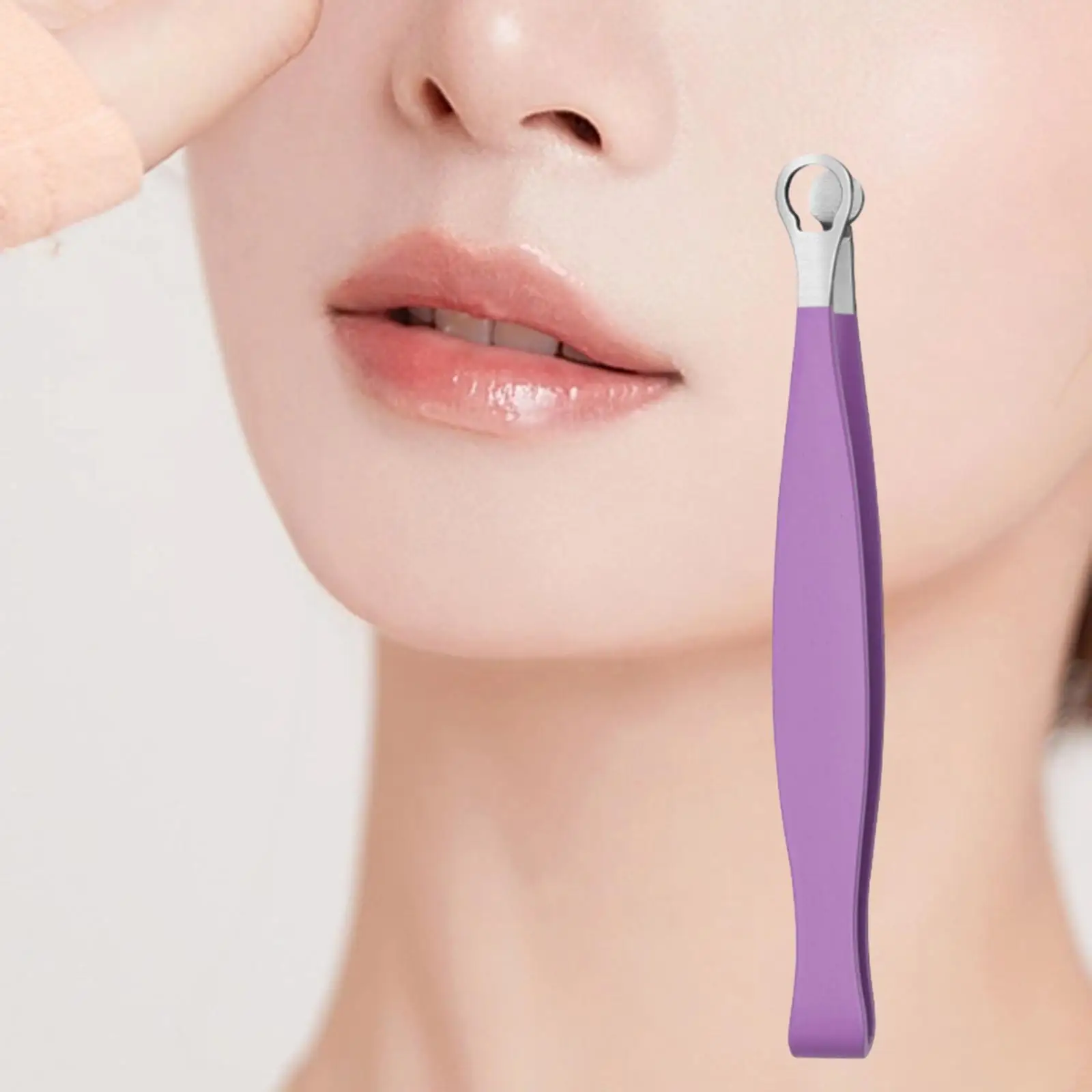 Universal Nose Hair Trimming Tweezers Stainless Steel Round Tip Tweezer for Nasal Sideburns Facial Men and Women Eyebrow Hair