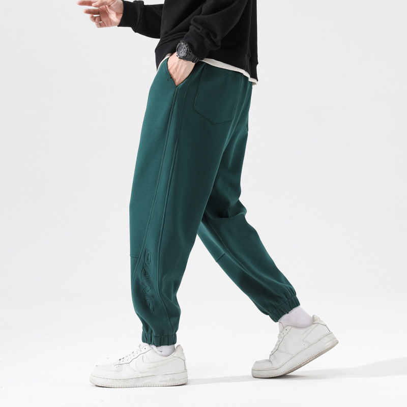 Description Picture 3 of item2023 Men Loose Casual Sports Pants Lace-up Fashion Handsome High Street Trousers Autumn Male Korean Leggings Sweatpants