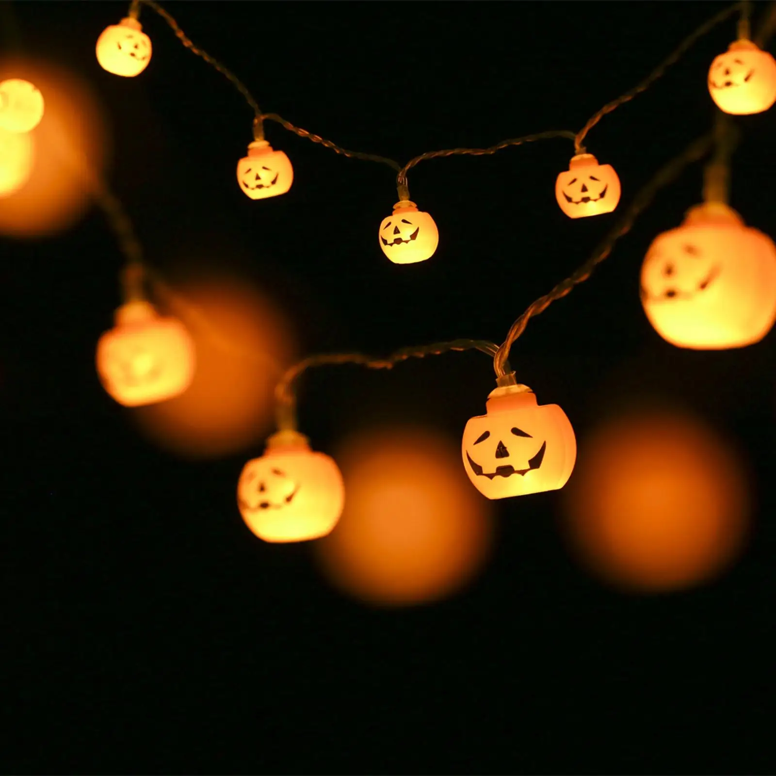 LED Halloween String Light Lantern DIY Battery Operated Festival Fairy Lights for Halloween Tree Porch Patio Window Supplies