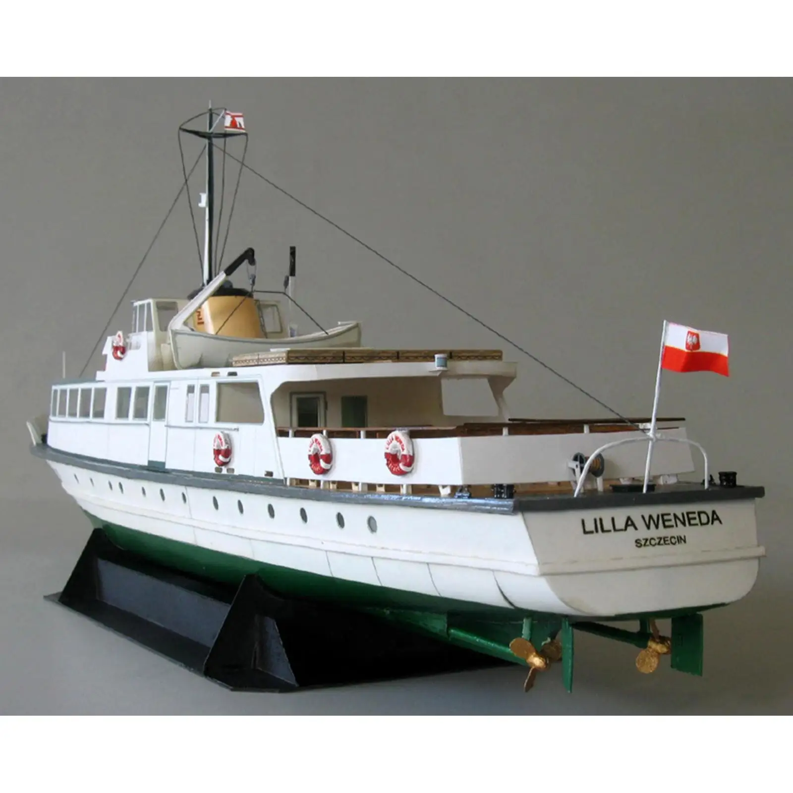 3D 1/100 Polish Lilla Weneda Paper Boat Model Toy Home Decoration Ornaments
