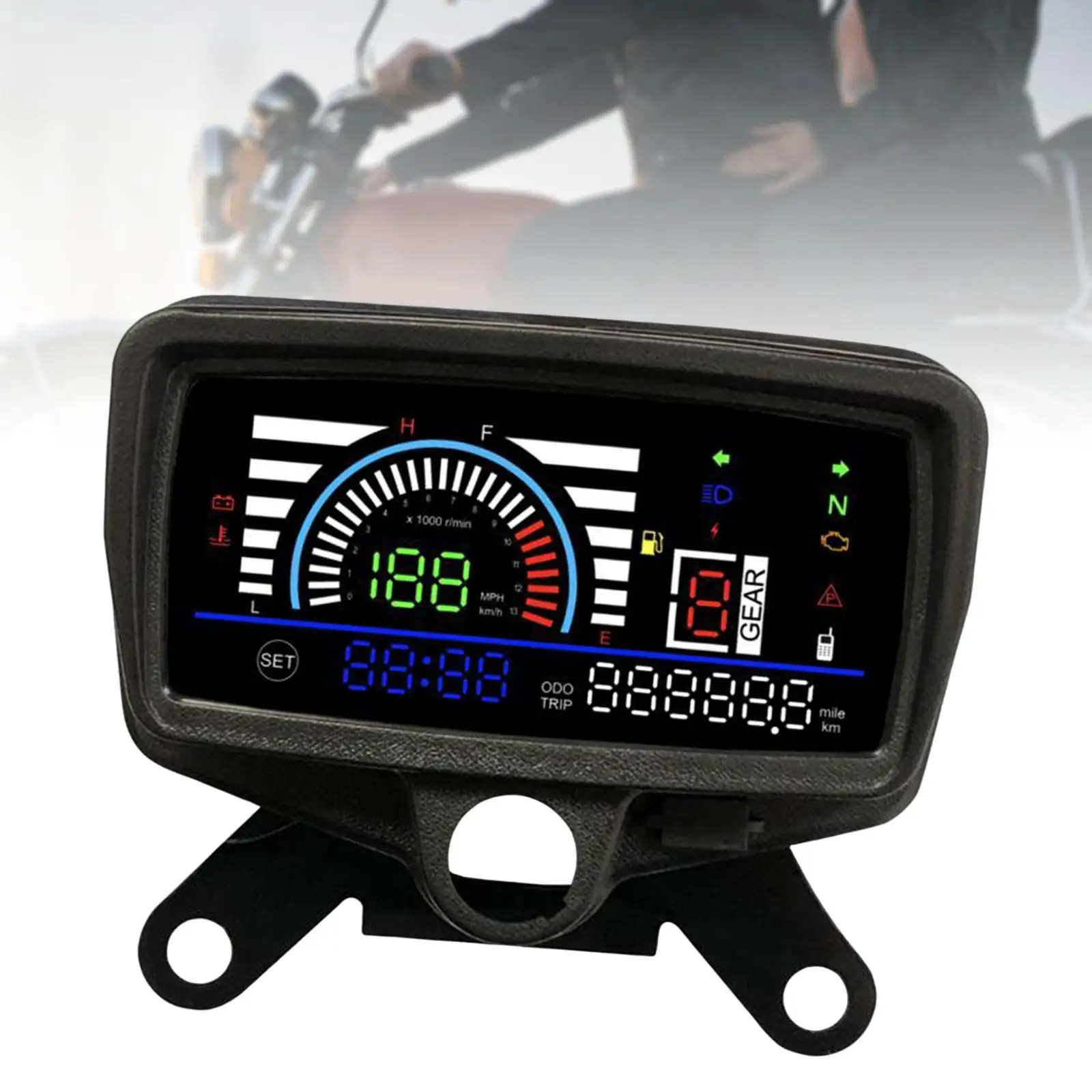 Motorcycle LCD Digital Speedometer Fuel Indicator Electronic 12V Digital Gauge Instrument for CG125-150 Replace Parts