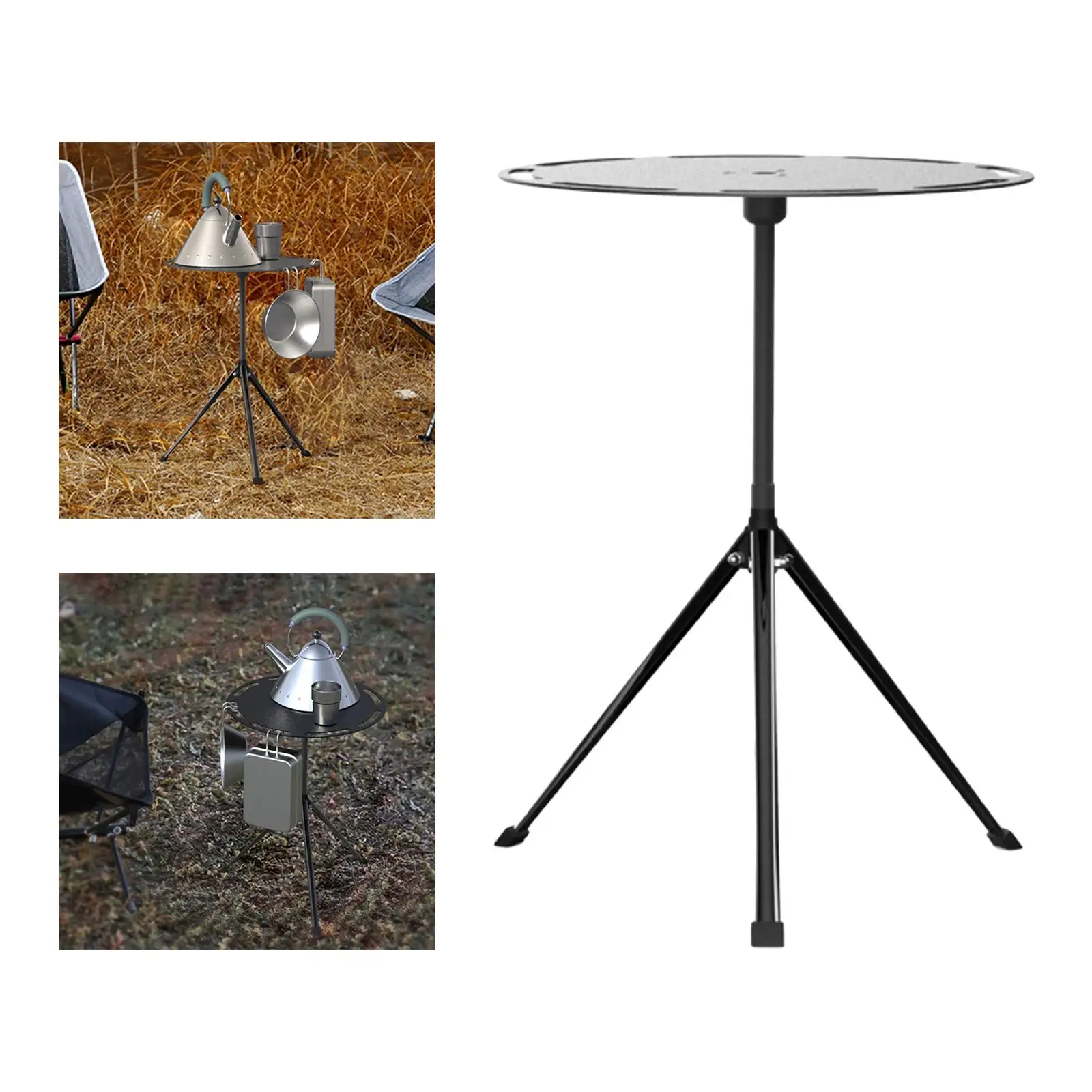 Retractable Camping Table, Furniture Durable  Dining Table Three Legged Folding Desk for Picnic  Kitchen BBQ Garden