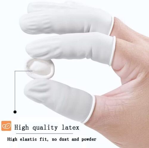 50/100Pcs Disposable Fingertips Protector Gloves Natural Rubber Non-slip Anti-static Latex Finger Cots Fingertips Durable Tool