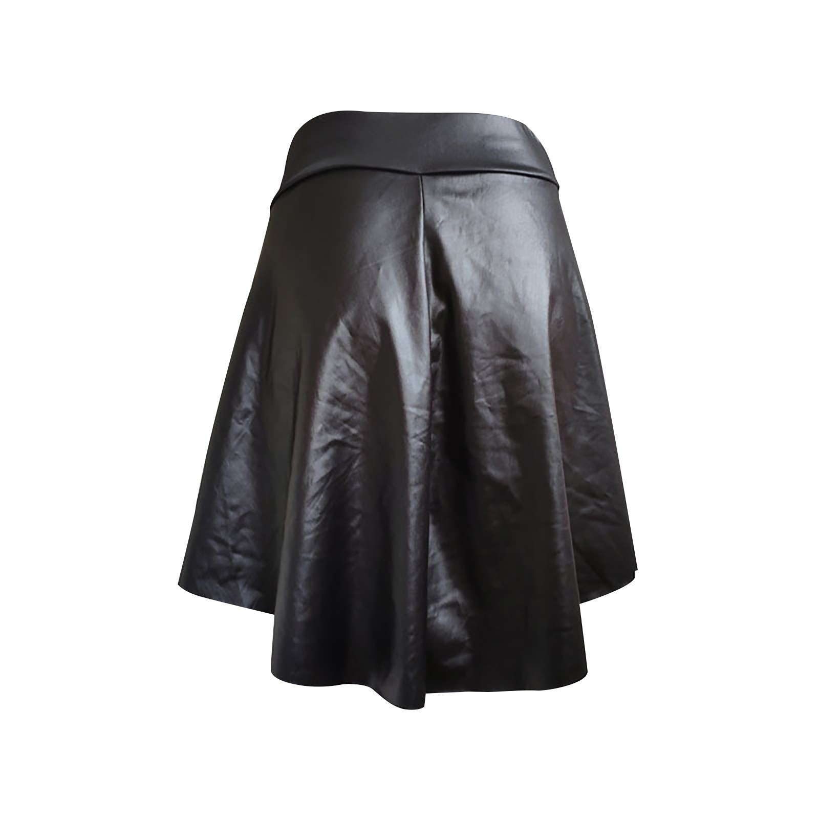 Women'S Fashion Solid Color Leather Sexy Elastic Waist Irregular Hem A-Line Short Skirt Kawaii Skirts For Women Mini Skirt Y2k