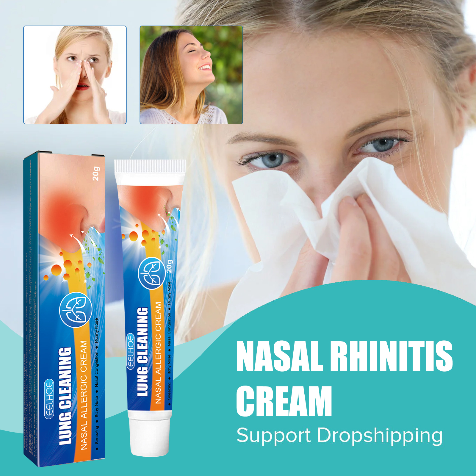 Nasal Rhinitis Cream Help Breathing Relief Sinusitis Nasal Congestion ...