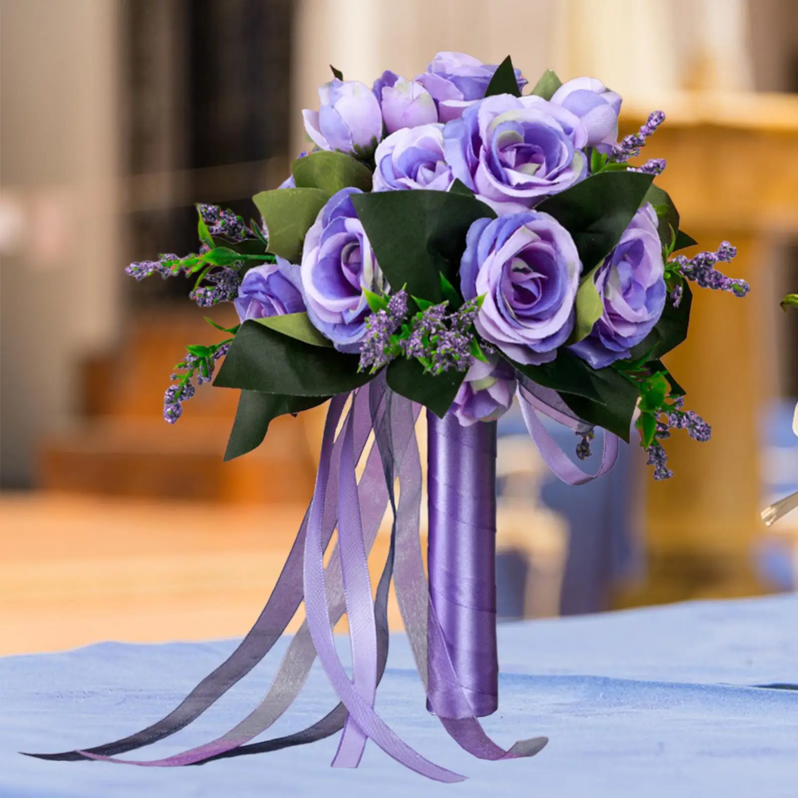 Wedding Hand Bouquets Table Centerpiece Elegant Artificial Flower Bouquet for Party Anniversary Wedding Ceremony Valentine`s Day