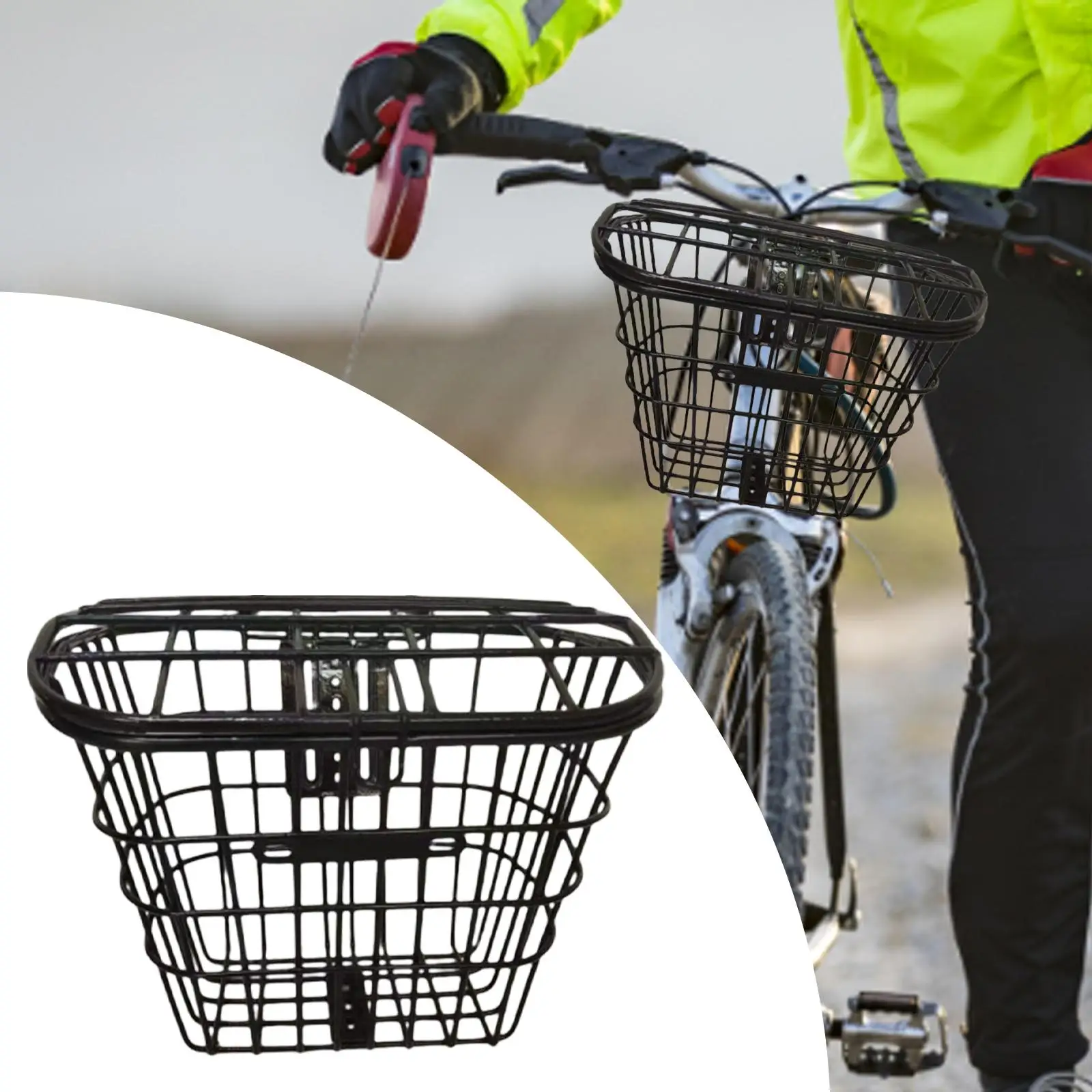 Bike Front Basket Sundries Container Removable Sturdy Bicycle Basket Folding Bike Frame Handlebar Basket for Road Bikes