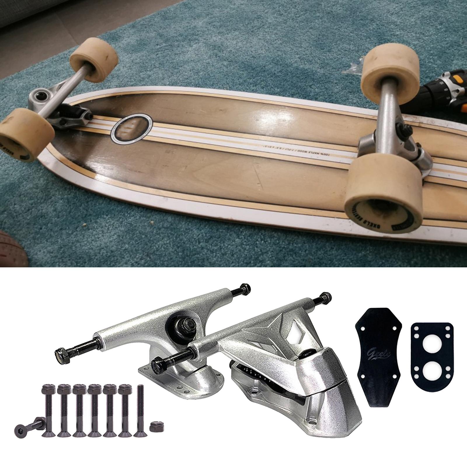 1 Set Skateboard Trucks 6inch  (2 Trucks) with Mounting Hardware Accessories for Longboard Decks Cruiser