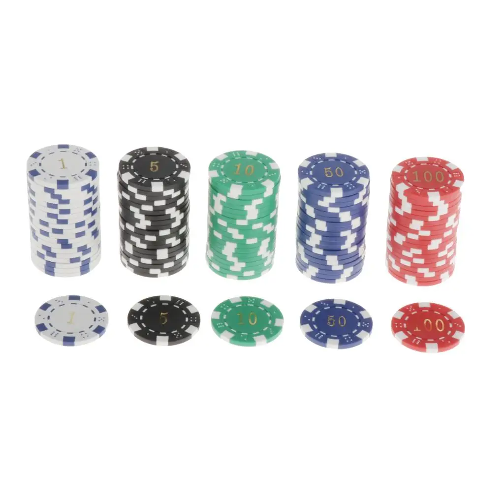 100 Packs Striped Poker Chip 11.5 Gram Casino Supply Cards Game Token 