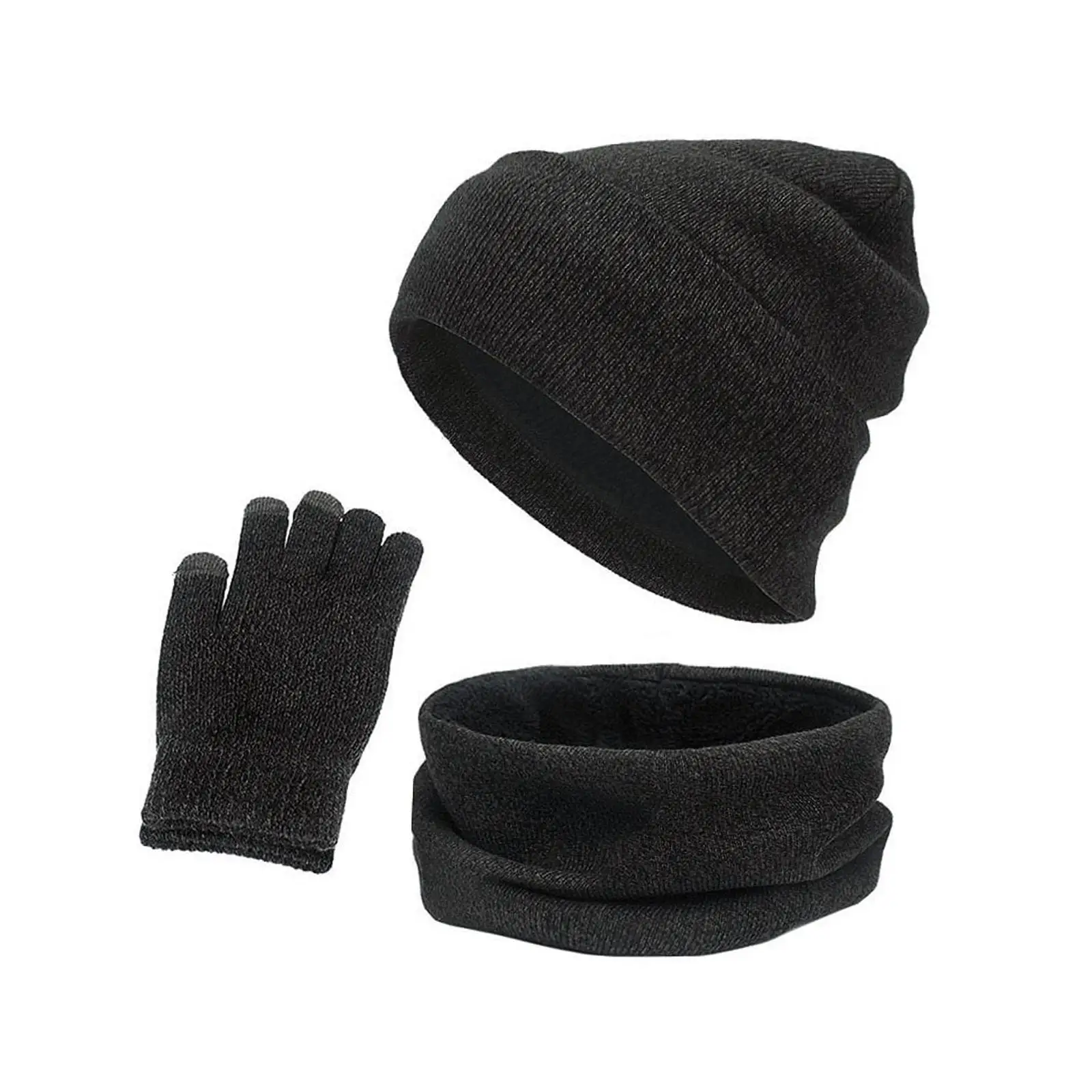 Winter Beanie Hat, Neck Warmer Scarf, Touchscreen Gloves, Touch Screen Mittens, Hats, Scarves for Women Men