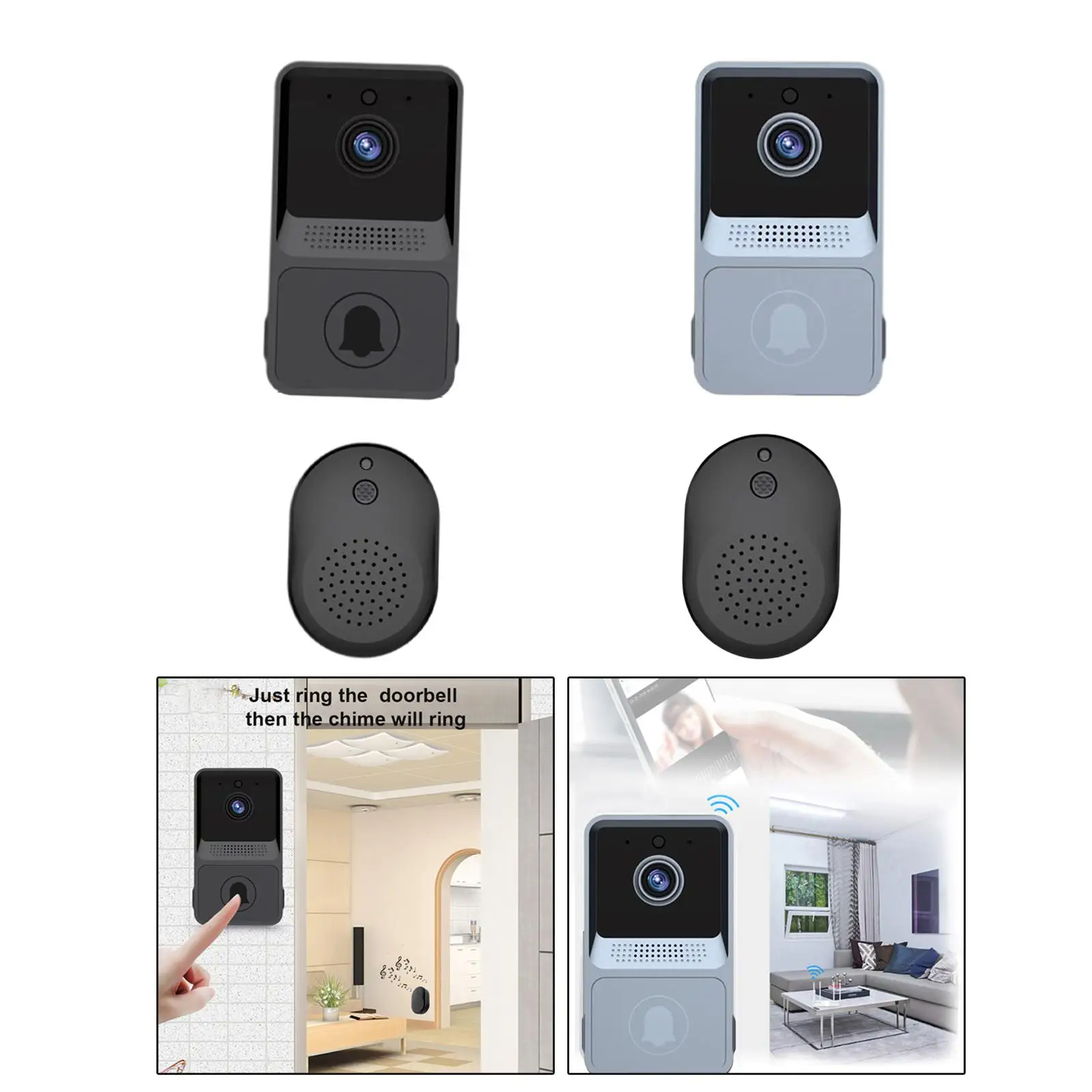 WiFi WiFi Video Doorbell Can Two Way Calls,Photo,App Control for Outdoor