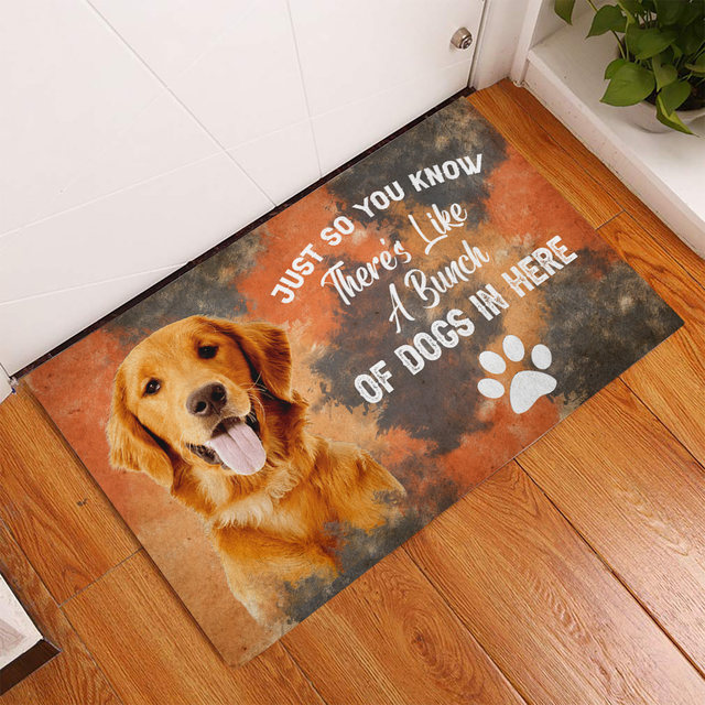 Cute Dog Golden Retriever Doormat Bedroom Welcome Polyeste Mat