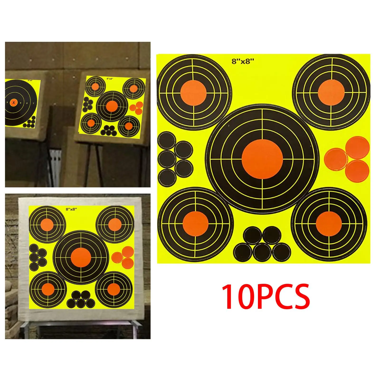 10Pcs 8in Splash Targets Shooting Practice Reactive Target Accessories Splatter Round Sporting Goods Target Stickers Aim